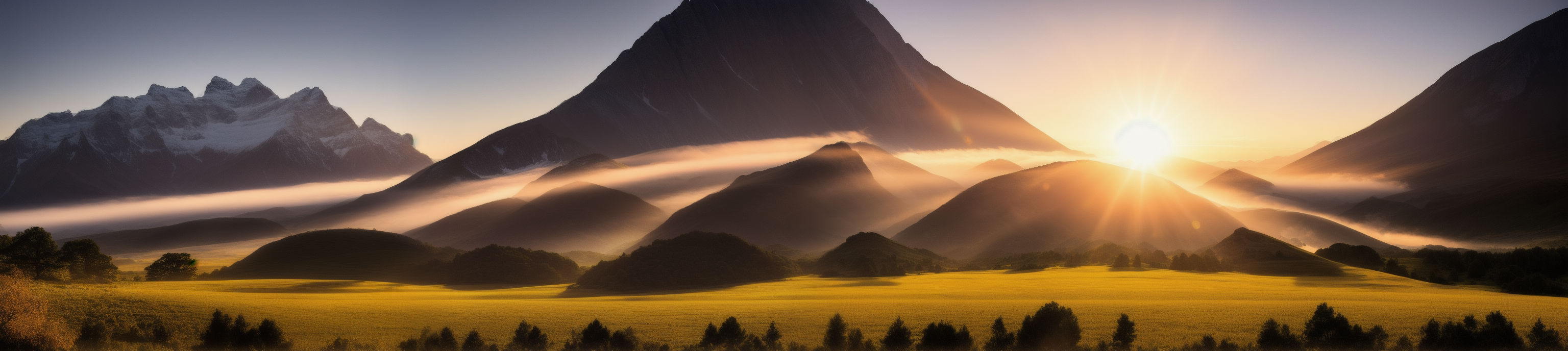 The sun rising behind a mountain.